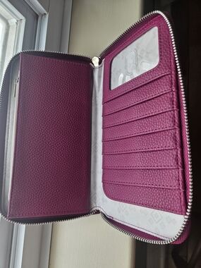 Women's Zip-Around Wallet in Raspberry Pink